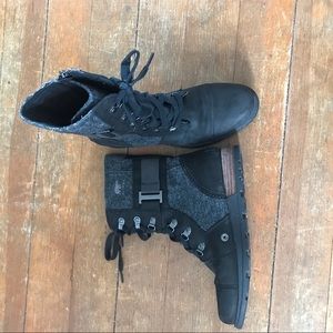 Black Sorel winter combat boots
